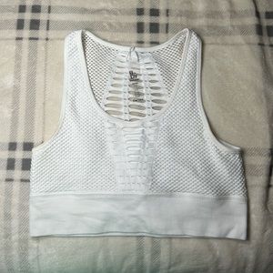 White Mesh Party Crop Top!